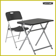 ☩ ⚽︎ ♙ Lifetime USA Black Folding Chair (1 pc) & Lifetime USA 30 Inch Black Table (1 pc) - Durable!