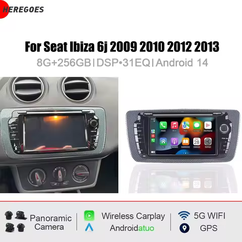 7" CarPlay Android 15.0 8 Core 12GB RAM 256GB ROM Car Player wifi GPS autoradio multimedia For Seat 