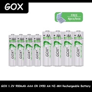 4PCS GOX 1.2V 900mAh AAA OR 2450 AA NI-MH Rechargeable Battery
