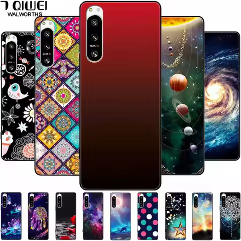 For Sony Xperia 5 IV / 10 IV Case 10IV Soft Black Silicone Forest Painted Phone Back Covers For Sony