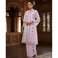 Kebarung Klasik Organza Sulam Songket Baby Pink