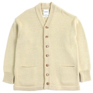 สภาพดีเยี่ยม △เสื้อคาร์ดิแกน BOWWOW 23AW BEATLE MANIA ทำจากผ้าขนสัตว์และหนัง มีแผ่นปะข้อศอก คอวี สีเ