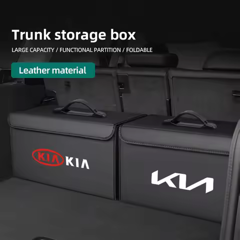 Car Trunk Leather Storage Box Auto Interior Organizer Accessories For KIA K9 Niro K5 Carnival EV6 EV