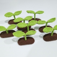 Knitted Leaf Hair clip / Hair clip Sprout Leaf