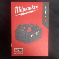 原裝Milwaukee 5.0Ah M18 鋰電池 (全新)