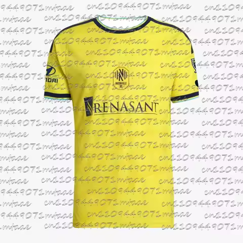 Nashville SC 2025/26 Home Soccer Jersey MLS Men's Football Shirt Fan Version Yellow Navy Blue Breath