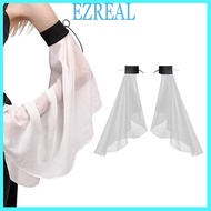 EZR Elegant Tulle Bishop Sleeve False Sleeves Sheer Stage Costume Accessory White Ruffled Long Sleev