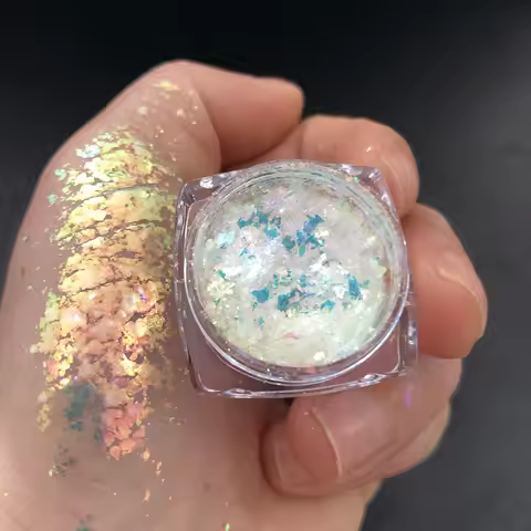 1 Box Shiny Mermaid Opal Powder Nail Glitter Aurora Chameleon Yuki Rainbox Nail Sequins Powder Unico