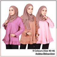 FC Mart - Casual Muslimah Blouse / Baju Blouse Butang / Basic Button Shirt / Blause Wanita Plain / Baju Perempuan Style