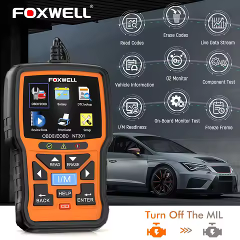 FOXWELL NT301 Full OBDII/EOBD Code Reader Scanner Automotive Professional Scanner Diagnostic Tool PK