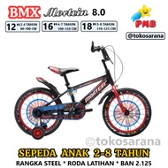 PMB Mortein MN80 BMX Children's Bike 2-8 Years 12 16 18 Inch Steel Frame Wheels Assist Chain Cover