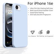 For iPhone 16e 16E 16 e Case Luxury Skin Feeling Real Liquid Silicon Rubber Soft Phone Cover Casing 