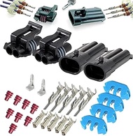 2-Pack (2-Way) Connector Metri-Pack 150 Series Sealed (2-PIN) 16 V & 14 amps, w/16 18 AWG