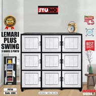 STUDIO lemari plus swing 3 baris/lemari pakaian/lemari baju plastik/lemari tv/meja tv/lemari serbagu