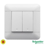 Schneider Hotel Series Switch 2G 2W Arcato E8132L2_WE Switch 2 Gang 2 Way White