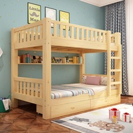 Solid Wood Kids Double Decker Bunk Bed For Children Adult Single Queen Katil 2 Tingkat Kayu