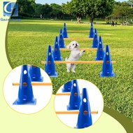 [Gazechimp] Dog Agility Hurdle Cone Set Cone and Pole Field Warning Rod Soccer Agility Pole