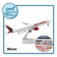 Display aircraft model with removable base and wheels, size 30cm, B India A350 MB30062 series