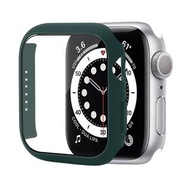 ［包郵, 360°貼套2合1］iWatch 7 Case with Tempered Glass Screen Protector for Apple Watch Series 7 45mm Slim Guard Bumper Full Coverage Hard PC Protective Cover HD Ultra-Thin Cover for iWatch 45mm Accessories, Deep Green Free Shipping 蘋果手錶7代360度全保護貼保護套 深綠色