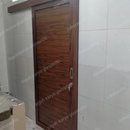 Daun pintu aluminium buka seleding serat kayu Ebony alexindo the best 