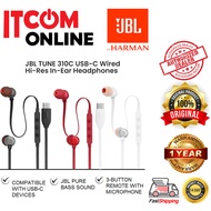 JBL TUNE 310C TYPE-C HI-RES IN-EAR WIRED EARSET MANY COLOR