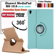 สำหรับ Huawei MediaPad M6 10.8 (2019) SCM-AL09คลุมป้องกันแท็บเล็ตแฟชั่นฝาพับ10.8นิ้วเคสหนัง360ขาตั้งหมุน °