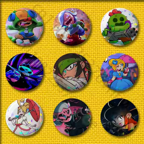 Game B-Buzz S-Stars L-Leons S-Spike Badges 75mm 25mm 44mm 32mm 58mm Round Pin Brooch Souvenir Clothe