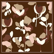 ผ้าคลุม Flower talks Signatue (Premium matte silk nano) เนื้อนุ่ม เบา สบายลวดลาย ดอกไม้แนว modern Si