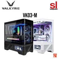 VALKYRIE VK03-M Panoramic Curved MATX Case with 6.2" Touchscreen LCD -Black/White