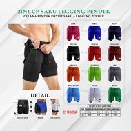 2 in 1 Challenger Running Shorts Gym Training Sports Pants for Men and Women