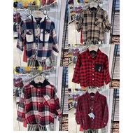 KEMEJA QNA Boys' Plaid Shirt Size 1.2.3.4