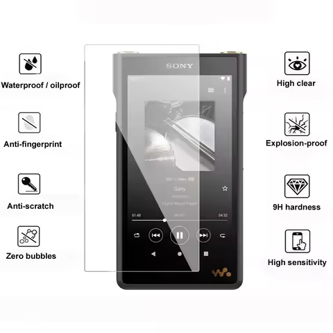 9H Hardness Protective Screen Protector Tempered Glass Film for Sony Walkman NW-WM1AM2 WM1AM2 NW-WM1