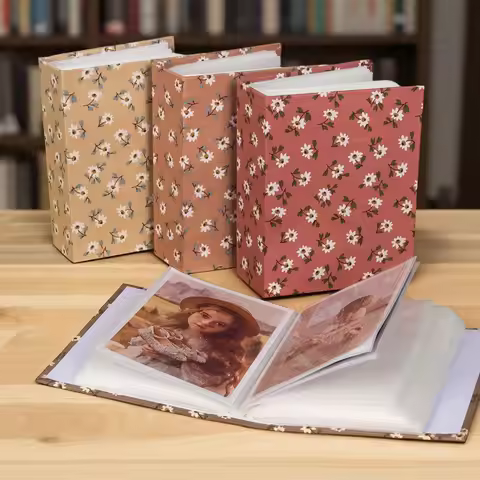 Kids Growth Memorial Photo Album 100 Pockets 4x6 Picture Album Insert-Style Floral Print Photo Album