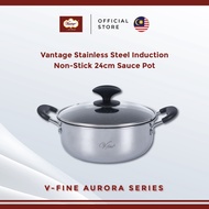 Vantage Aurora 24cm Stainless Steel Non-Stick Sauce Pot | Premium Induction Cookware Pot