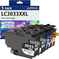 LC3033 XXL Ink Cartridges 5-Pack Super High-Yield Compatible for Brother LC3033 LC3035 XXL for MFC-J