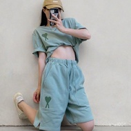 ami new Five-Point Shorts Macaron Heart Embroidery Men Women Same Style Sports Pants Casual Pants.