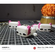 GANTUNGAN Minecraft Axolotl Articulated Keychain / Keychain / Flexible / 3D print