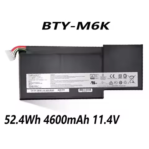 BTY-M6K 52.4Wh 4600mAh 11.4V Battery For MSI MS-17B4 MS-16K3 GS63VR 7RG Stealth Pro GF63 8RD 8RC-034