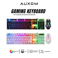 AUXOM Paket Keyboard Gaming dan Mouse /Set Mouse Keycaps Mechanical Keyboard Laptop Komputer