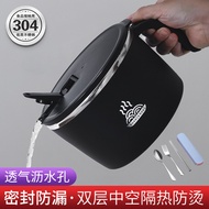 Instant Noodle Bowl with Lid Stainless Steel Student Dormitory Japanese Style Canteen Rice Bowl Inst