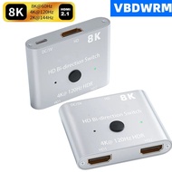8K 60Hz HDMI 2.1 Switch splitter 4K 120Hz Bi-direction HDMI 2.0 Splitter HDMI AB Switch splitter 1X2 or 2X1 for PS5 Xbox PS4
