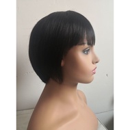 100% human hair short cute cut bob full head wig