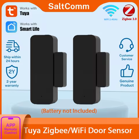Tuya Zigbee WiFi Door Window Sensor Magnetic Security Smart Life Alexa Google Home Yandex