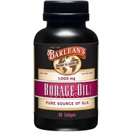 Barlean's Borage Oil Capsules, 1000mg Cold Pressed Pure Borage Seed Oil GLA Supplement, Omega 6 for 