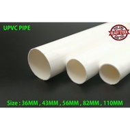 82MM 110MM | 3 FEET | ORIGINAL BINA BBB UPVC HYDROPONIC PIPE  | PAIP AIR PVC | PUTIH | WHITE