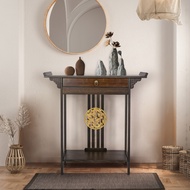 โต๊ะคอนโซล  โต๊ะคอนโซลวินเทจ 81.5x32x82cm Classical China Style Solid Wood Console Table Long Entry 