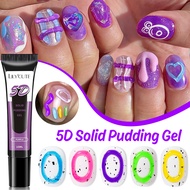 LILYCUTE 5D Solid Pudding Gel Nail Polish Embossed Pudding Solid Gel  Thailand Style Painting Gel Pa
