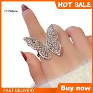KDCOD* Butterfly Ring Adjustable Exquisite Butterfly Rhinestone Ring Adjustable Opening Ring for Wed