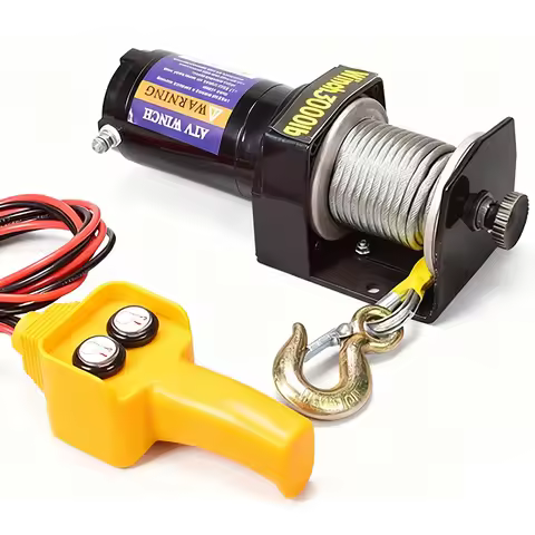 12V 24V Portable Electric Winch Steel Cable Winch 3000lb Power Winch ATV Trailer Winch for Off-Road 