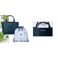 Beams Leather Pu Tote Pack Shopping Bag + Bohemian Printing Beams